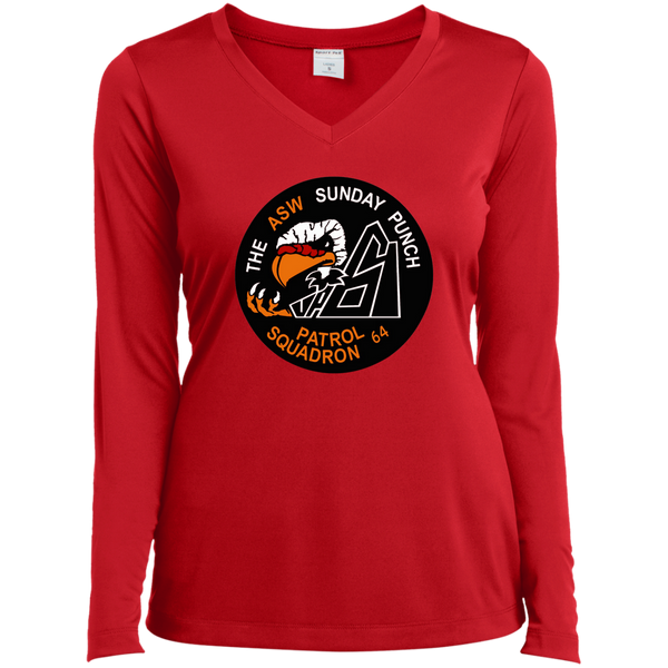 VP 64 1 Ladies’ LS Performance V-Neck Tee