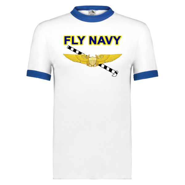 Fly Navy Tailhook 3 Unisex Ringer Tee