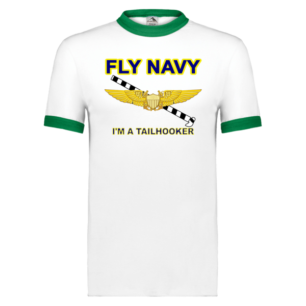 Fly Navy Tailhooker 3 Unisex Ringer Tee