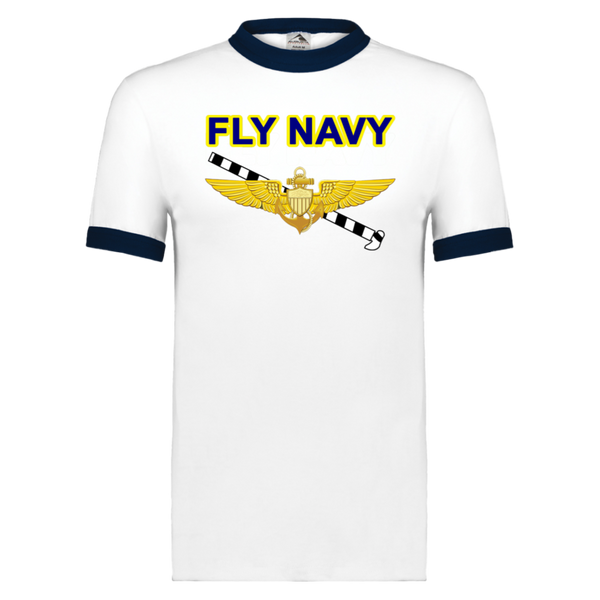 Fly Navy Tailhook 1 Unisex Ringer Tee