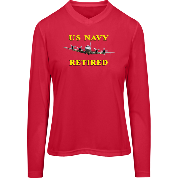 Navy Retired 1 Team 365 Ladies' Zone LS Tee