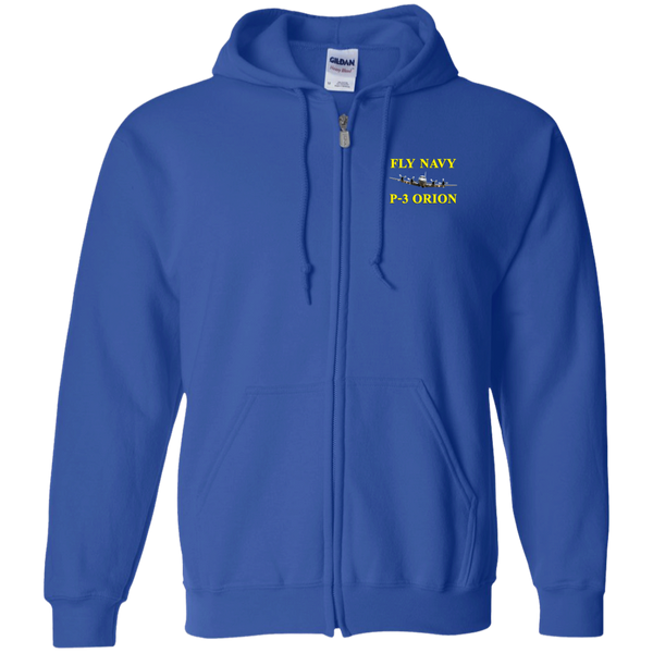 Fly Navy P-3 3 Zip Up Hooded Sweatshirt