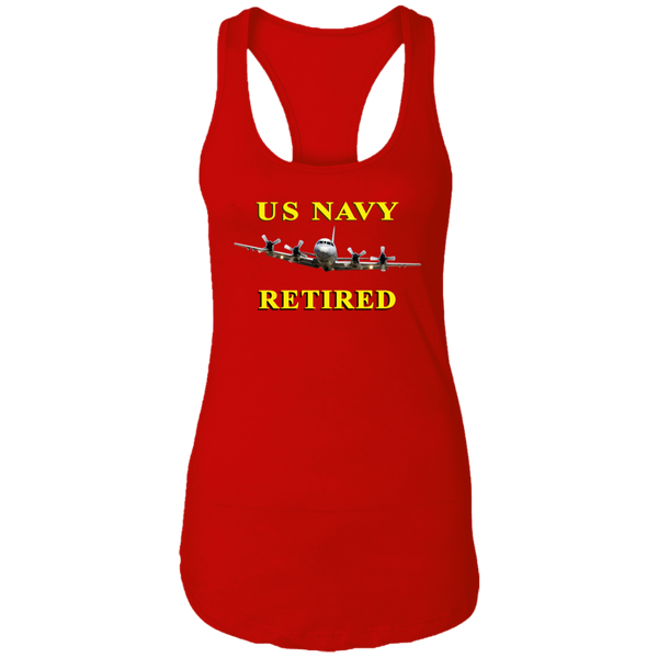 Navy Retired 1 Ladies' Ideal Racerback Tank