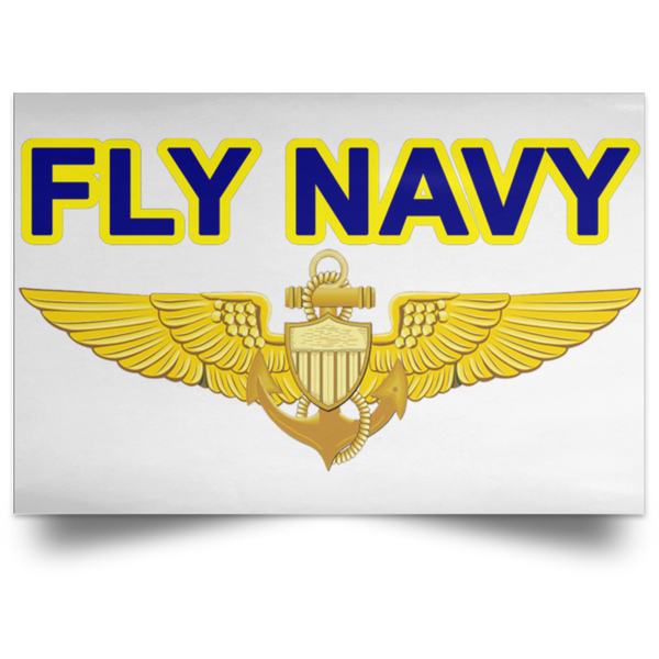 Fly Navy Aviator Poster - Landscape