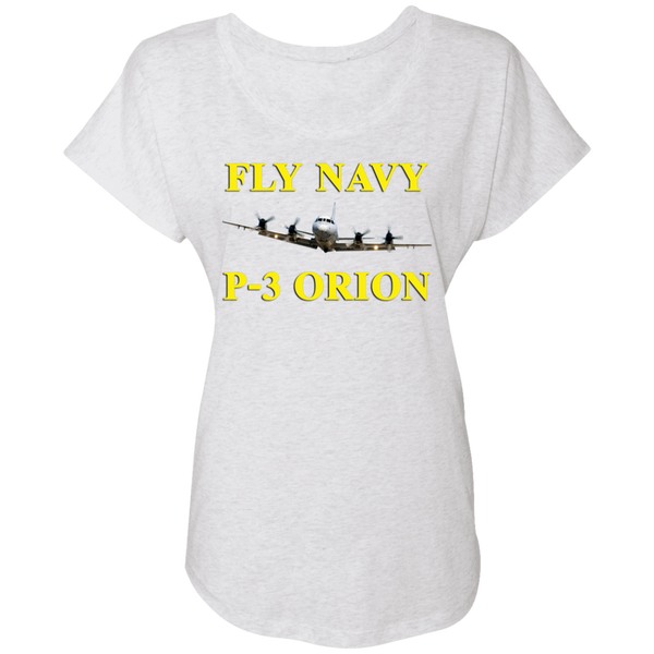 Fly Navy P-3 3 Ladies' Triblend Dolman Sleeve