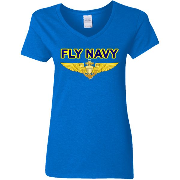 Fly Navy Aviator Ladies' V-Neck T-Shirt