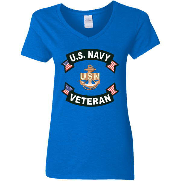 Navy Vet 1 Ladies' V-Neck T-Shirt