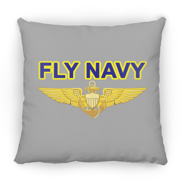 Fly Navy Aviator Pillow - Medium Square