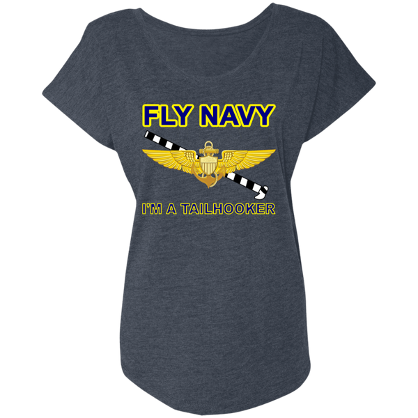 Fly Navy Tailhooker 1 Ladies' Triblend Dolman Sleeve