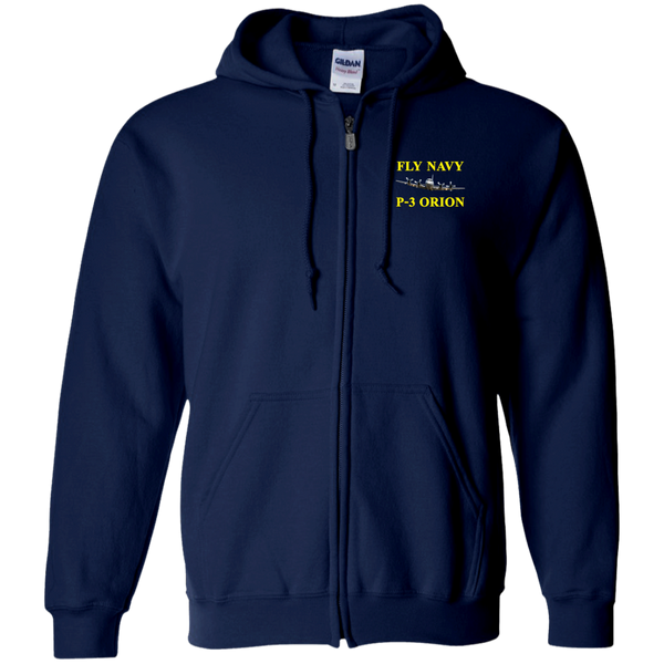 Fly Navy P-3 3 Zip Up Hooded Sweatshirt