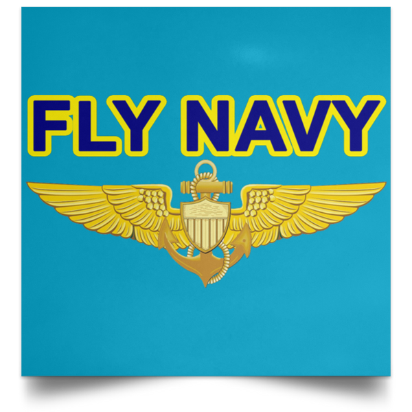 Fly Navy Aviator Poster - Square