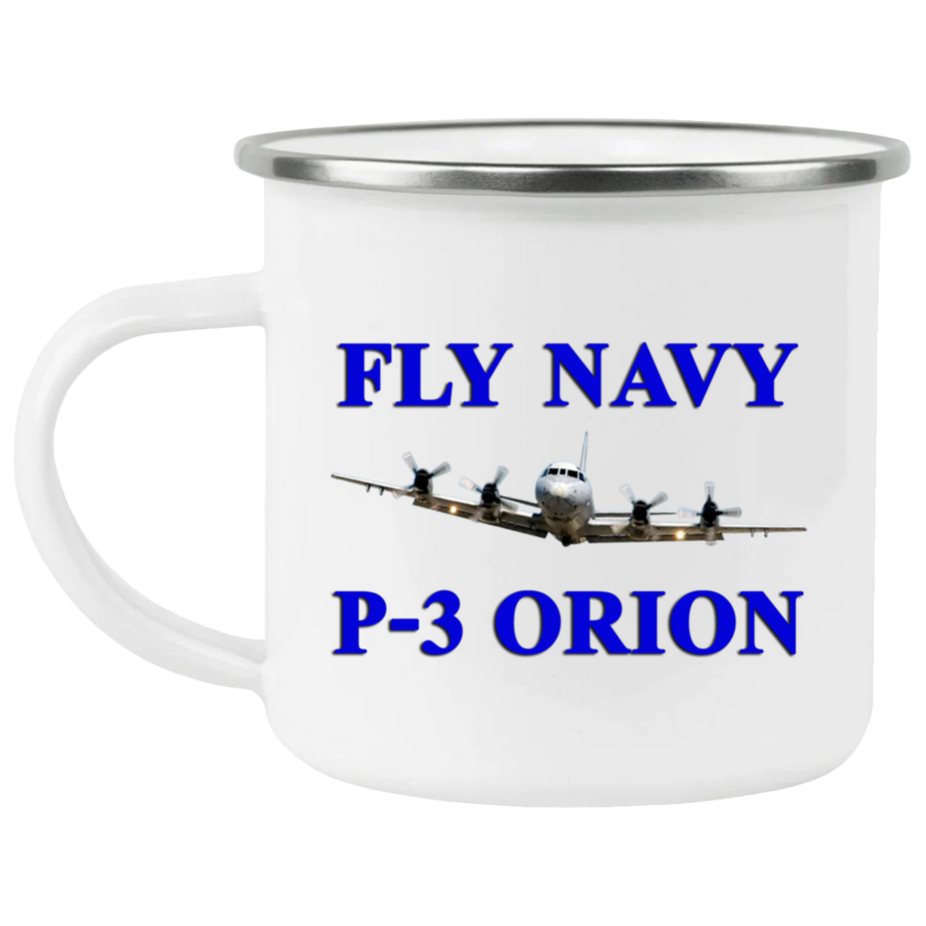 Fly Navy P-3 1 Enamel Camping Mug