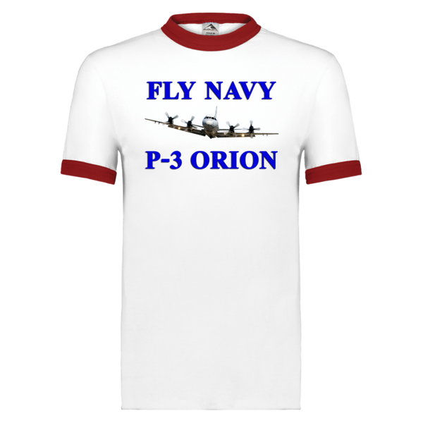 Fly Navy P-3 1 Unisex Ringer Tee