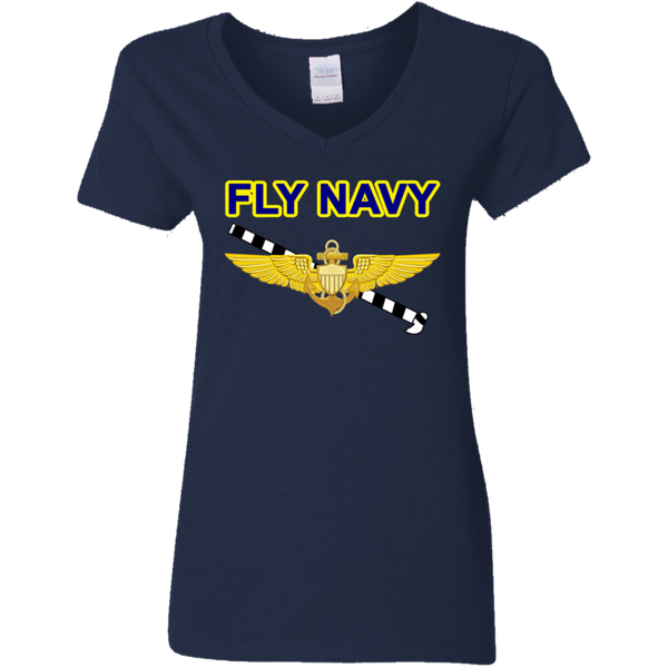 Fly Navy Tailhook 1 Ladies' V-Neck T-Shirt