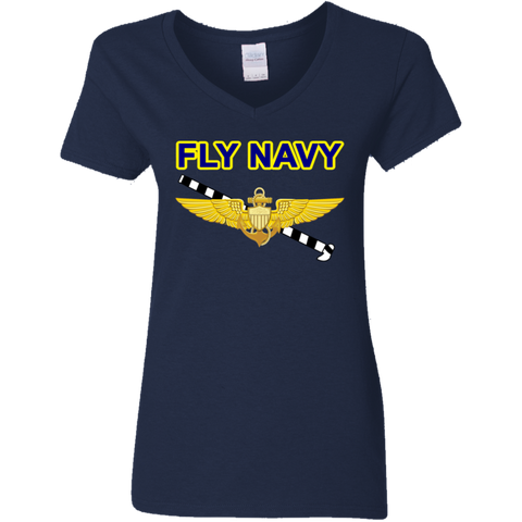 Fly Navy Tailhook 1 Ladies' V-Neck T-Shirt