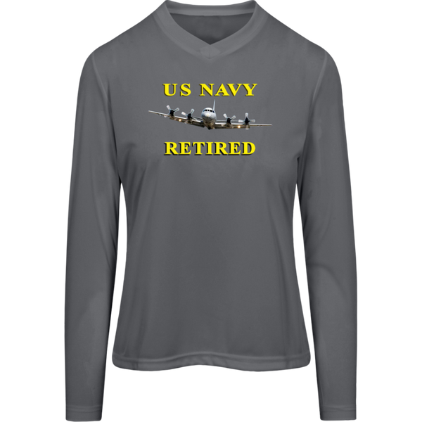 Navy Retired 1 Team 365 Ladies' Zone LS Tee