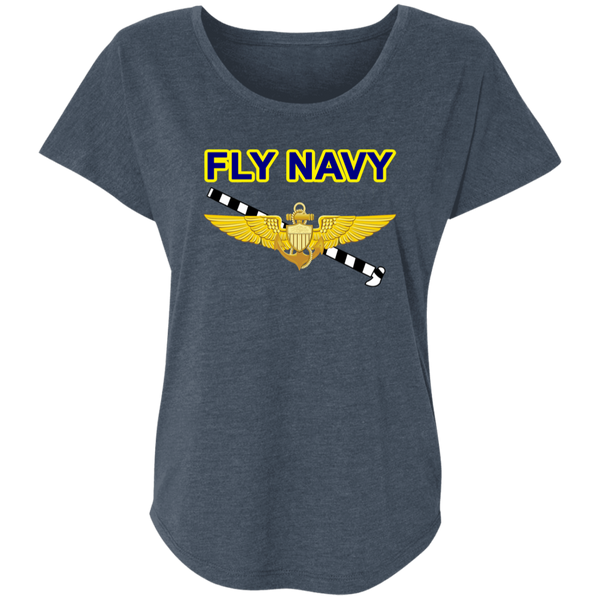 Fly Navy Tailhook 1 Ladies' Triblend Dolman Sleeve