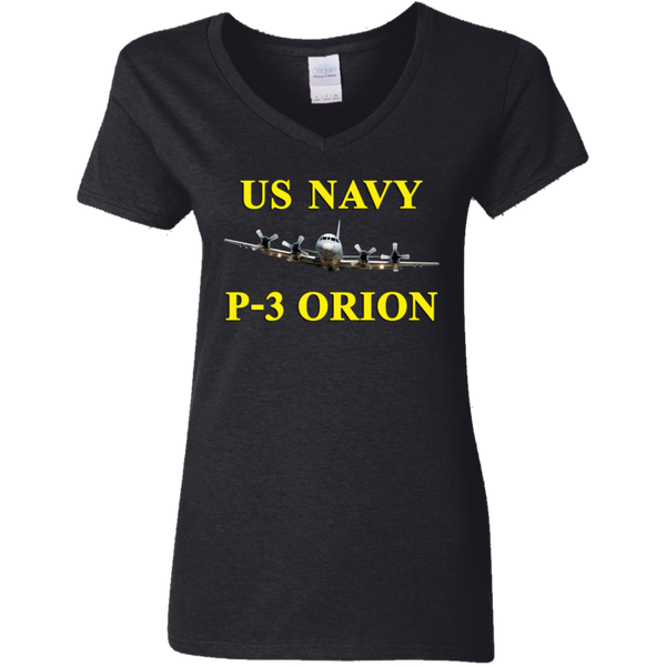 US Navy P-3 3 Ladies' V-Neck T-Shirt