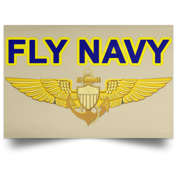 Fly Navy Aviator Poster - Landscape