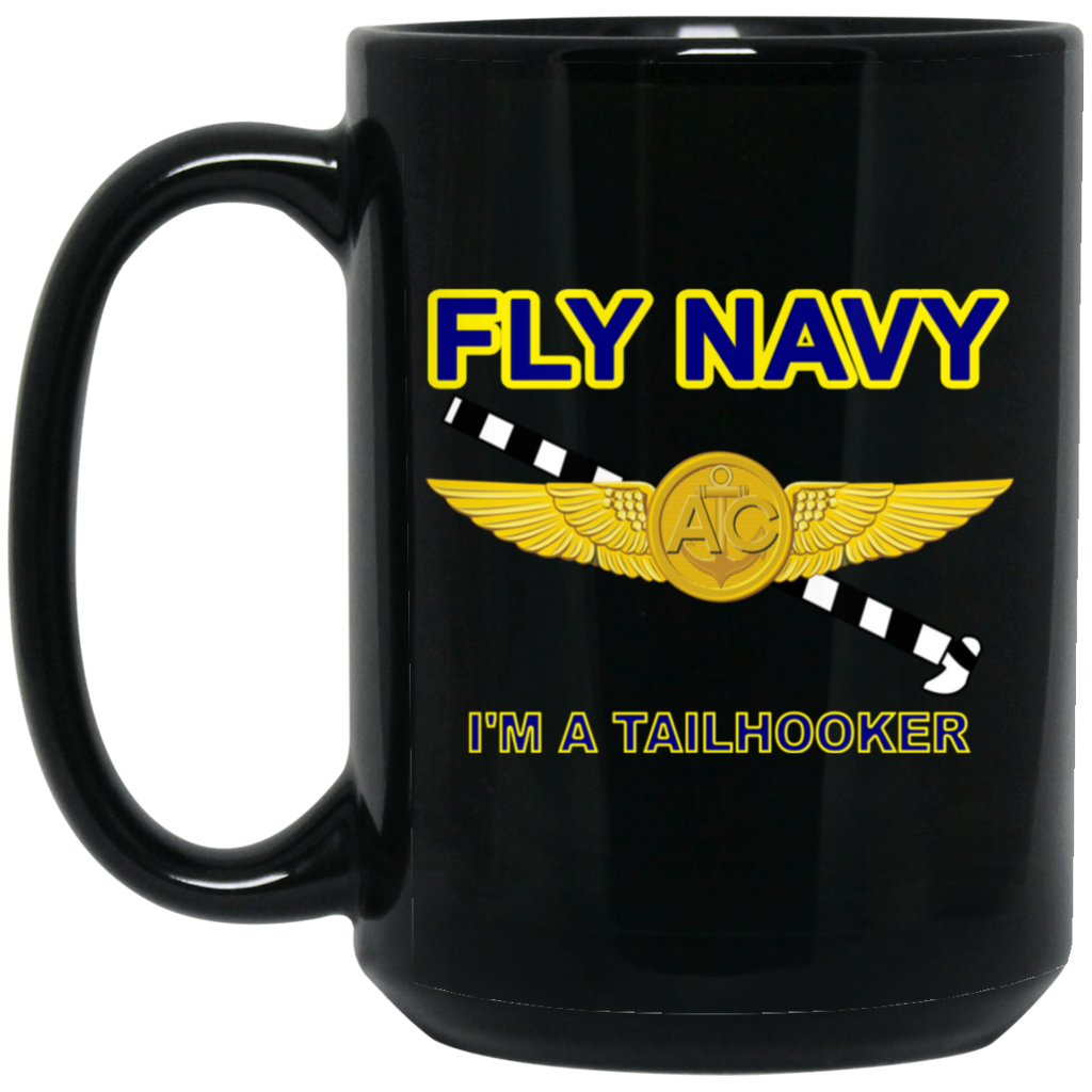 Fly Navy Tailhooker 2 Black Mug - 15oz