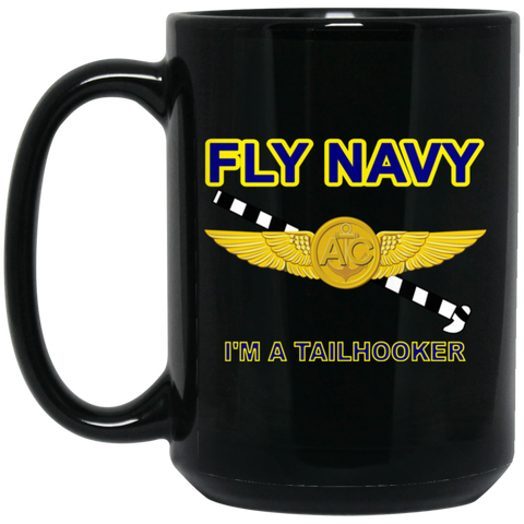 Fly Navy Tailhooker 2 Black Mug - 15oz