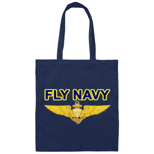 Fly Navy Aviator Canvas Tote Bag