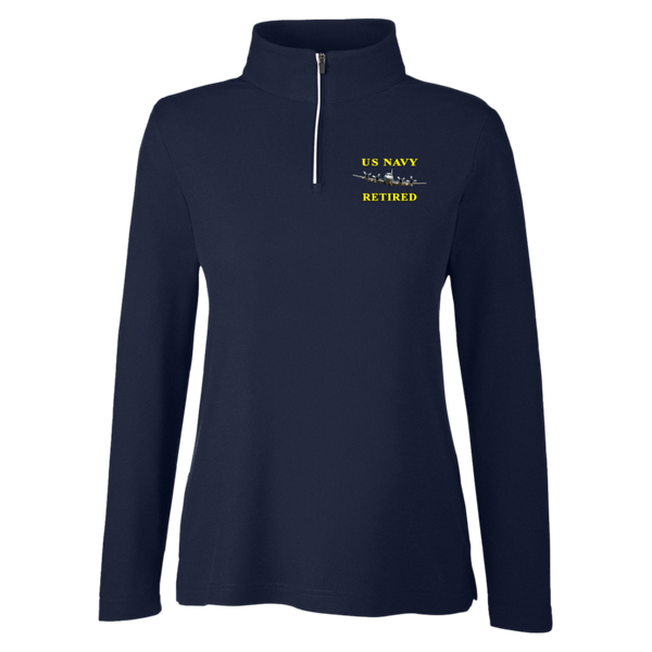 Navy Retired 1 Core 365 Ladies' Fusion Quarter Zip