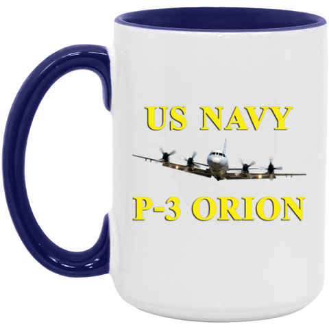 US Navy P-3 3 Accent Mug - 15oz