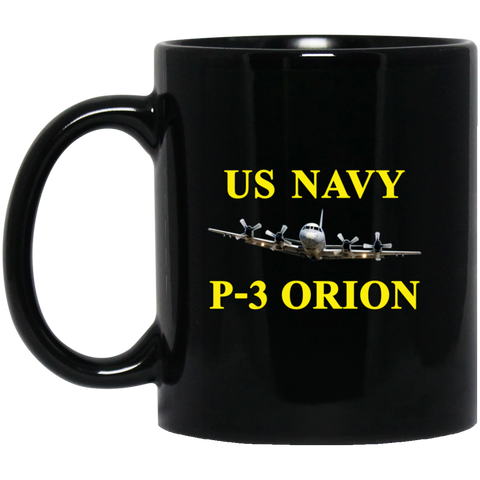 US Navy P-3 3 Black Mug - 11oz