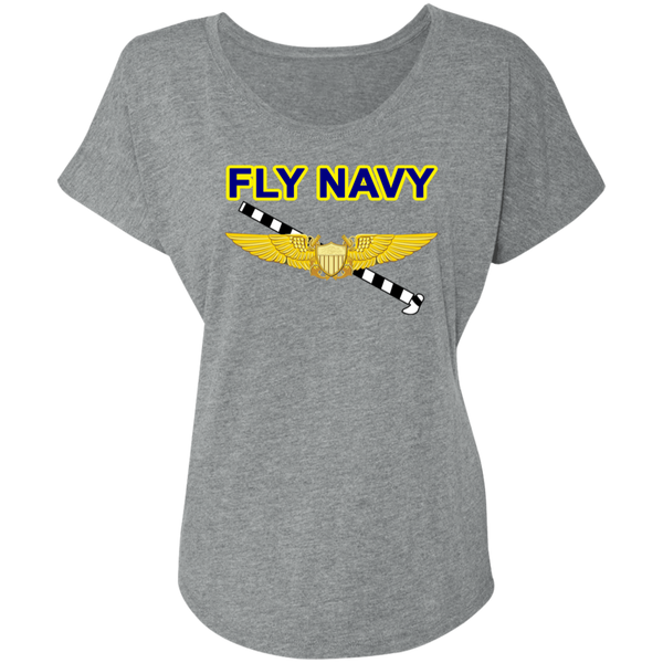 Fly Navy Tailhook 3  Ladies' Triblend Dolman Sleeve