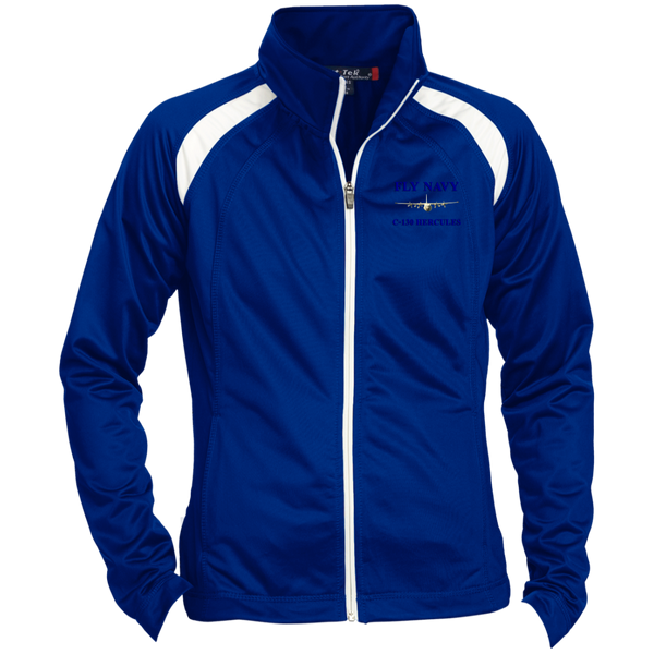 Fly Navy C-130 1 Ladies' Raglan Sleeve Warmup Jacket