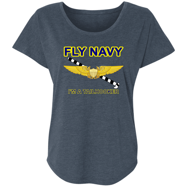 Fly Navy Tailhooker 3 Ladies' Triblend Dolman Sleeve