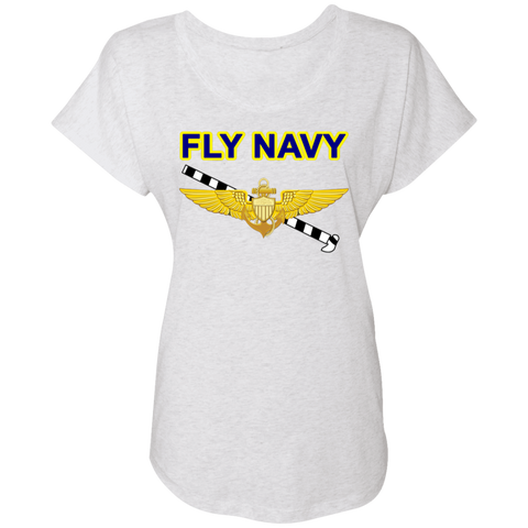 Fly Navy Tailhook 1 Ladies' Triblend Dolman Sleeve