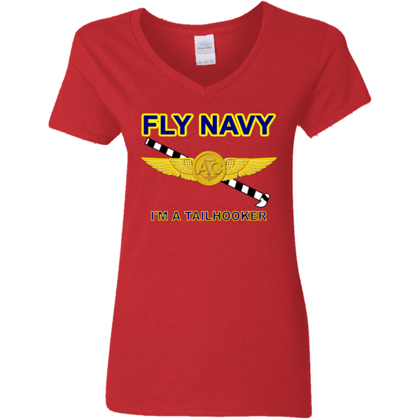 Fly Navy Tailhooker 2 Ladies' V-Neck T-Shirt