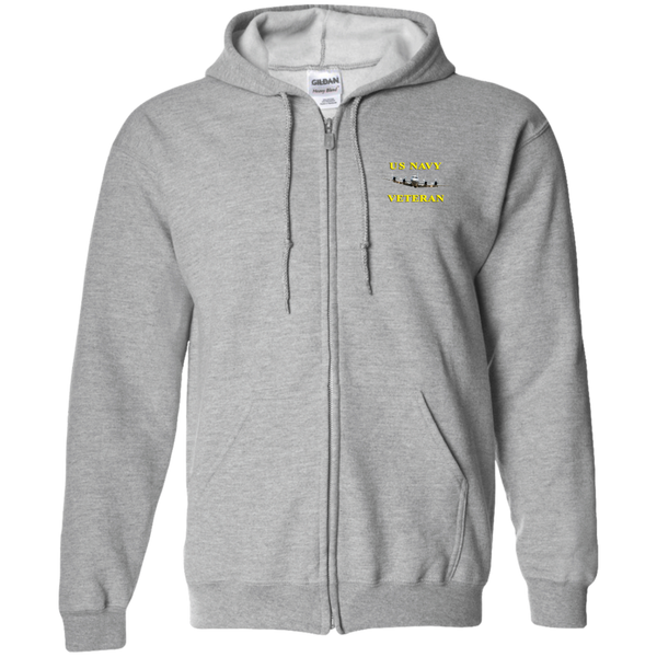 Navy Vet 2 Zip Up Hooded Sweatshirt