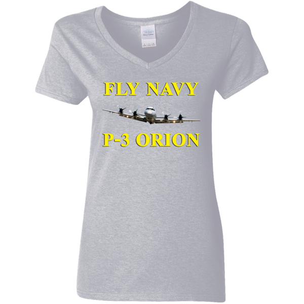 Fly Navy P-3 3 Ladies' V-Neck T-Shirt