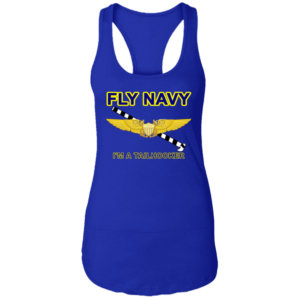 Fly Navy Tailhooker 3 Ladies' Ideal Racerback Tank