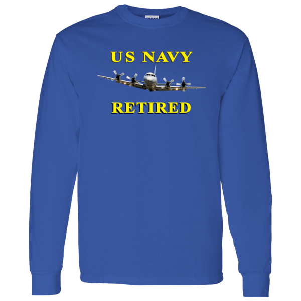 Navy Retired 1 LS Cotton T-Shirt