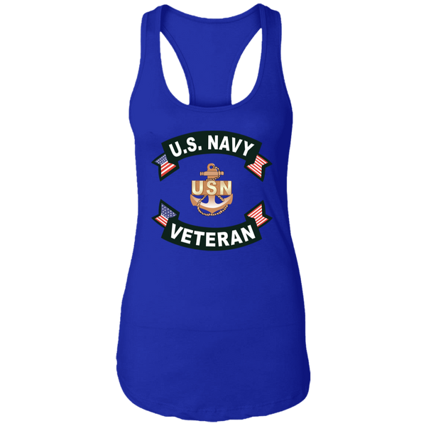 Navy Vet 1 Ladies' Ideal Racerback Tank