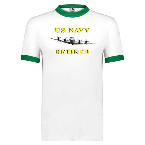 Navy Retired 1 Unisex Ringer Tee