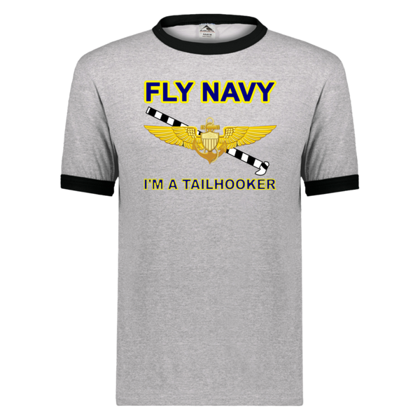 Fly Navy Tailhooker 1 Unisex Ringer Tee