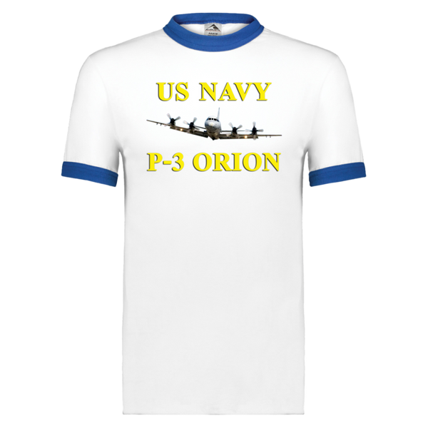 US Navy P-3 3 Unisex Ringer Tee