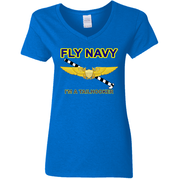 Fly Navy Tailhooker 3 Ladies' V-Neck T-Shirt