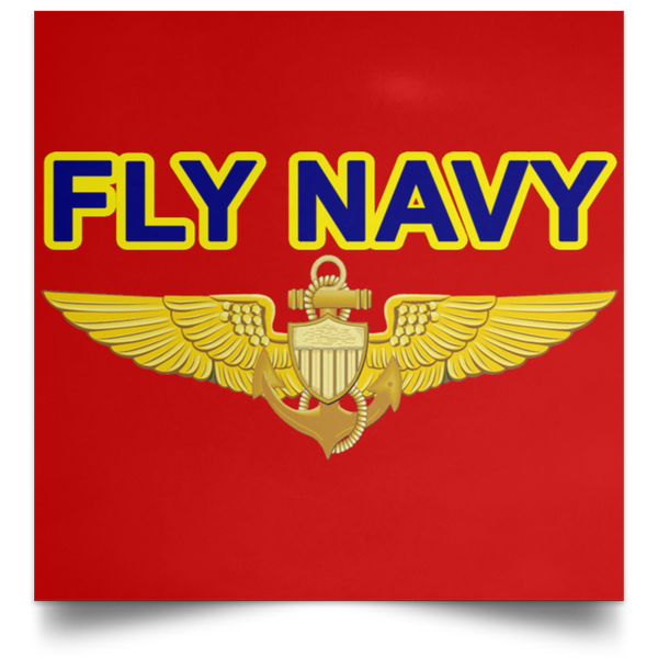 Fly Navy Aviator Poster - Square