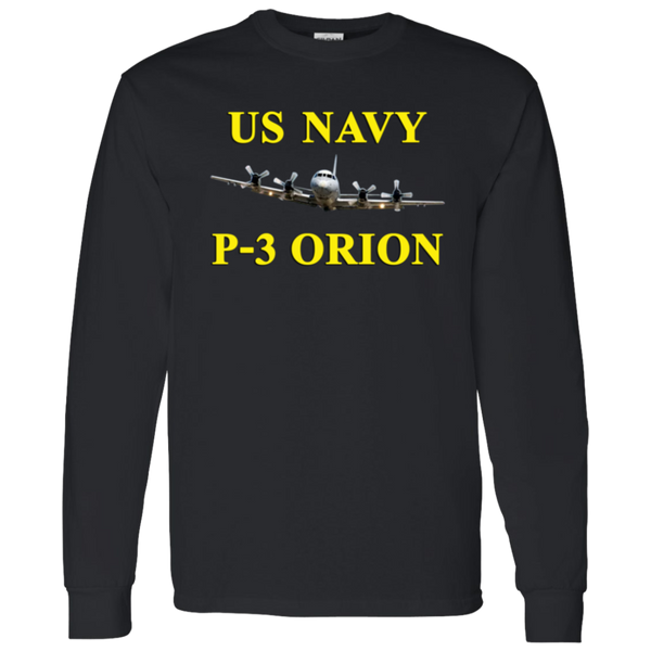 US Navy P-3 3 LS Cotton T-Shirt