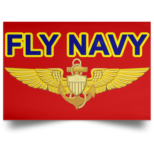 Fly Navy Aviator Poster - Landscape