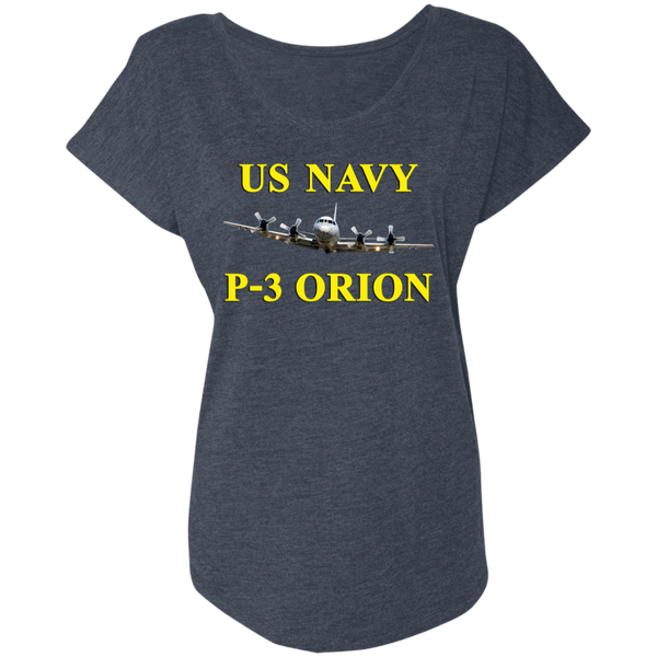 US Navy P-3 3 Ladies' Triblend Dolman Sleeve