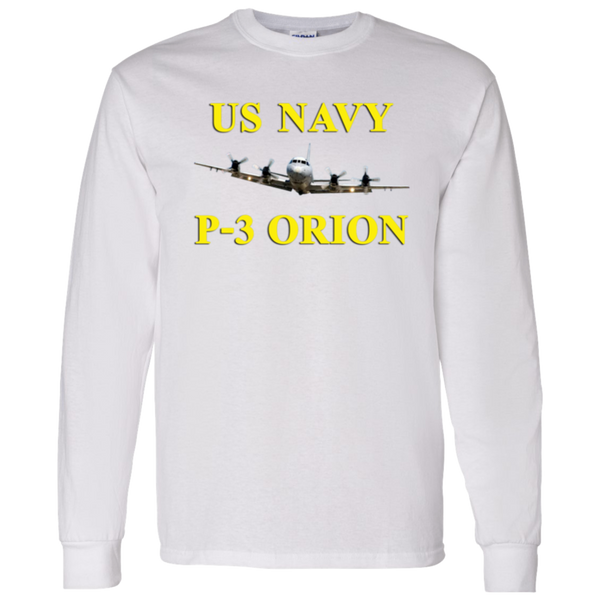 US Navy P-3 3 LS Cotton T-Shirt