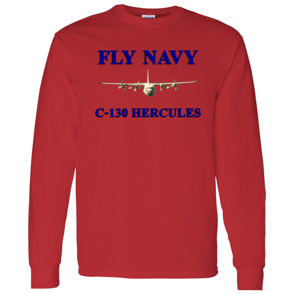 Fly Navy C-130 1 LS Cotton T-Shirt