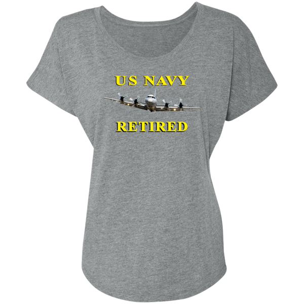 Navy Retired 1 Ladies' Triblend Dolman Sleeve